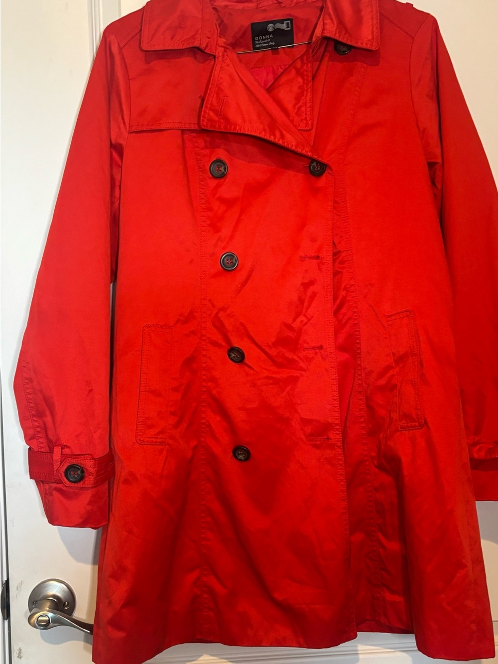 Prima Donna Vibrant Red Double-Breasted Trench Coat